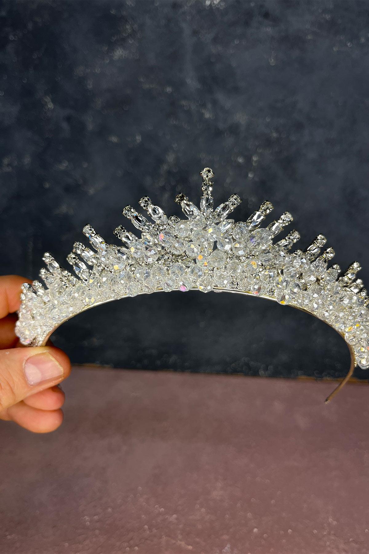 Edis Boncuk İşlemeli Gelin Kına Tacı