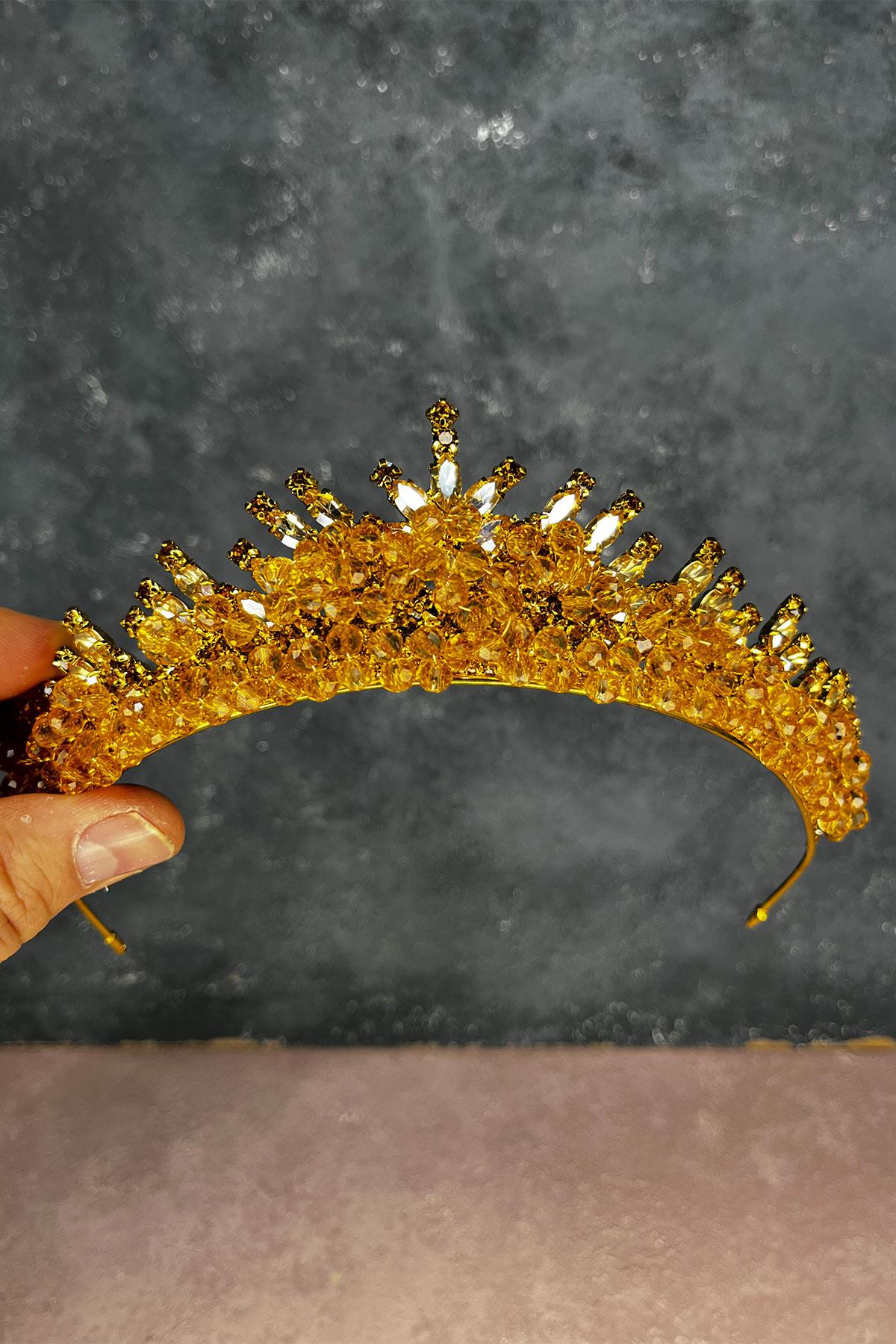 Edis Boncuk İşlemeli Gelin Kına Tacı