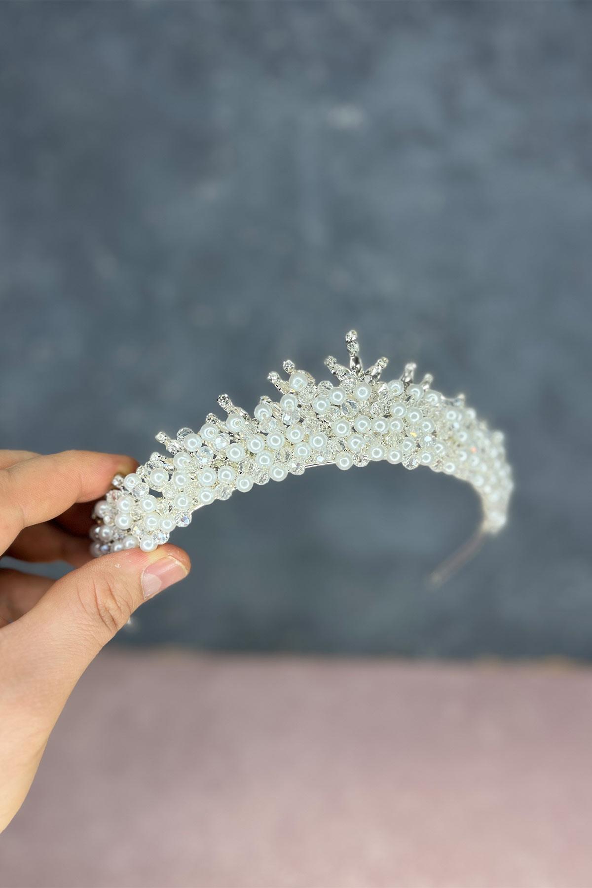 Edis Boncuk İşlemeli Gelin Kına Tacı