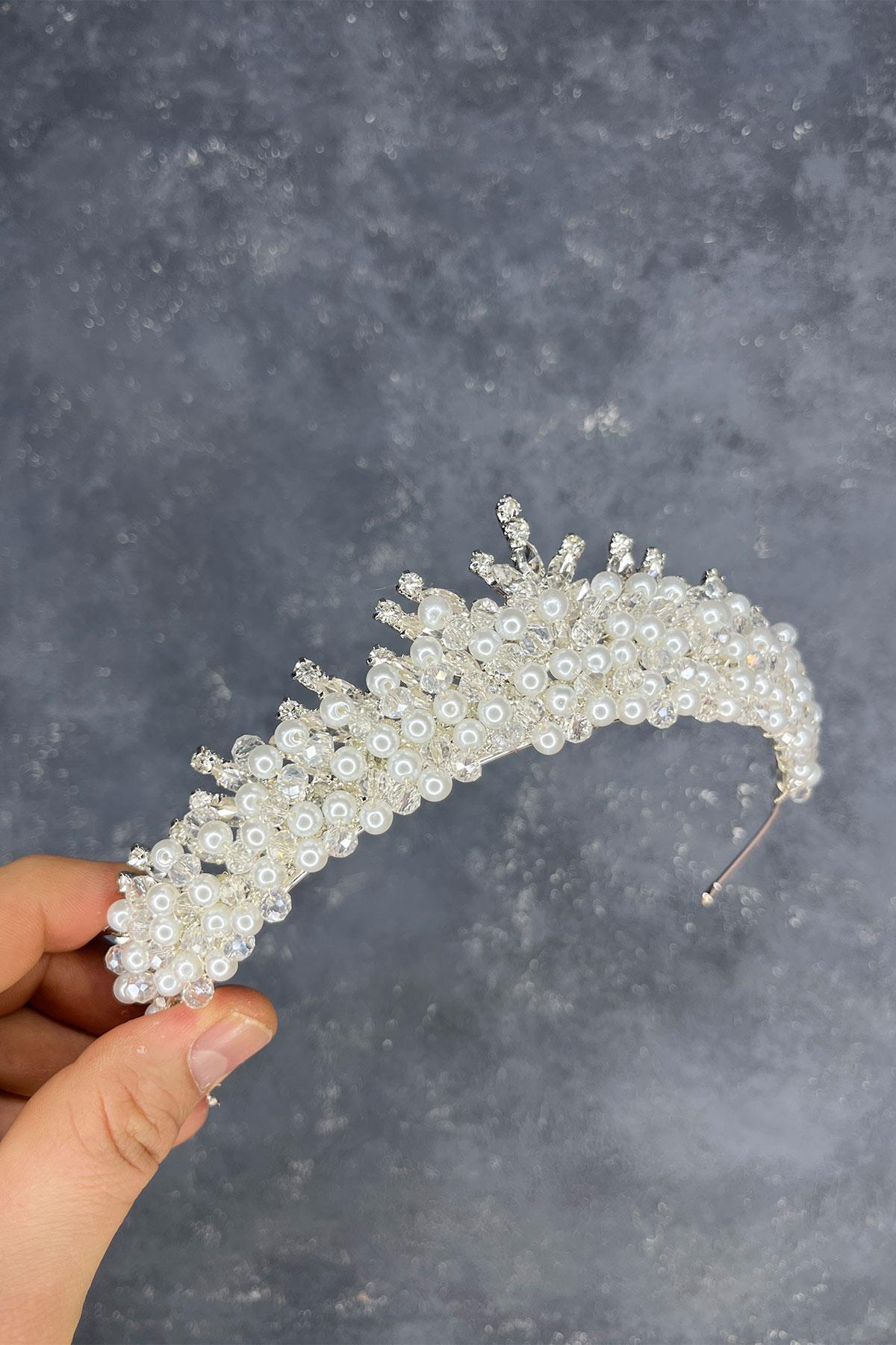 Edis Boncuk İşlemeli Gelin Kına Tacı