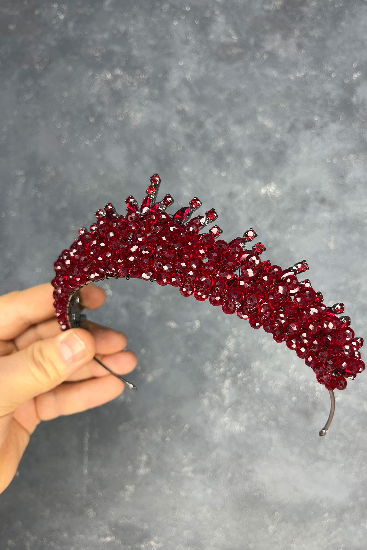 Edis Boncuk İşlemeli Gelin Kına Tacı