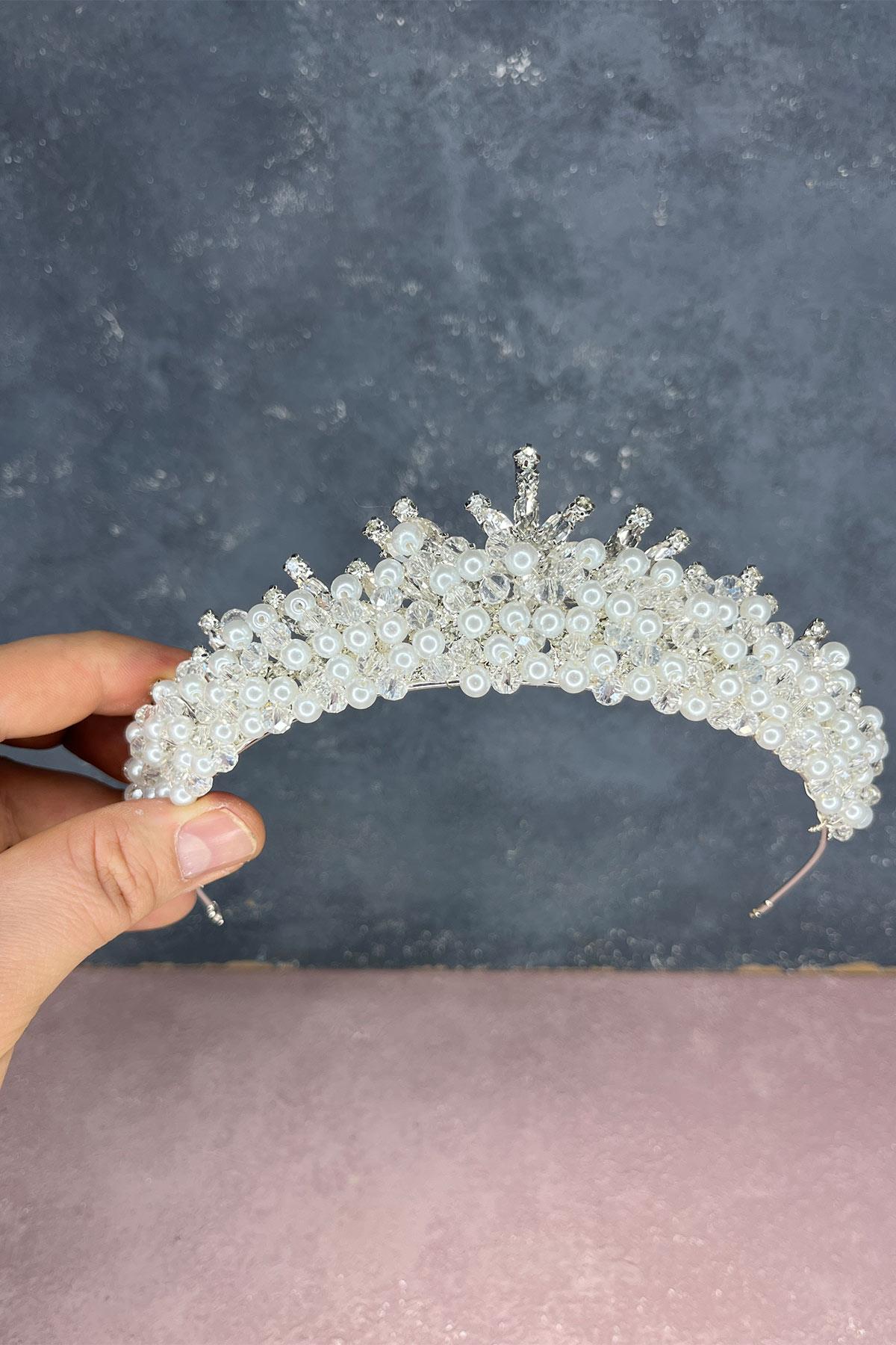 Edis Boncuk İşlemeli Gelin Kına Tacı