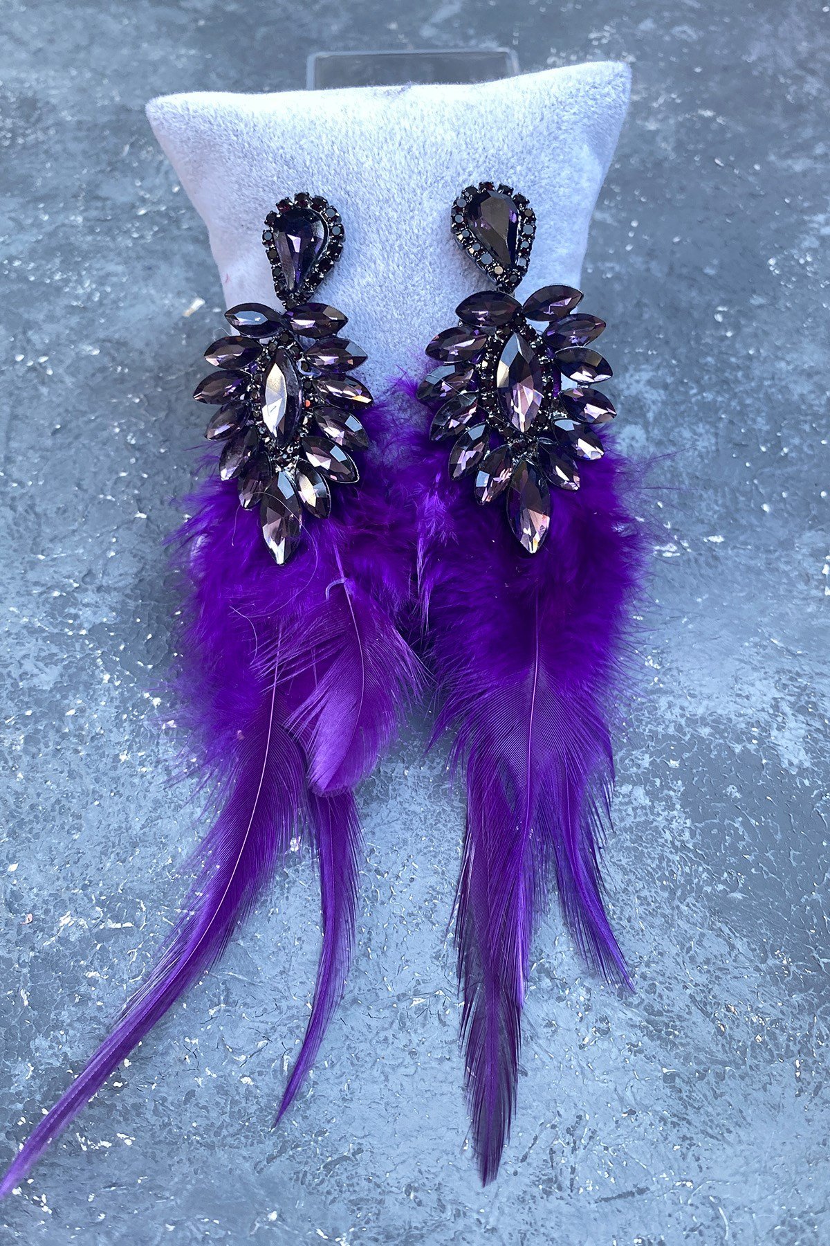 En Şık Tüylü Özel Davet Düğün Abiye Küpe