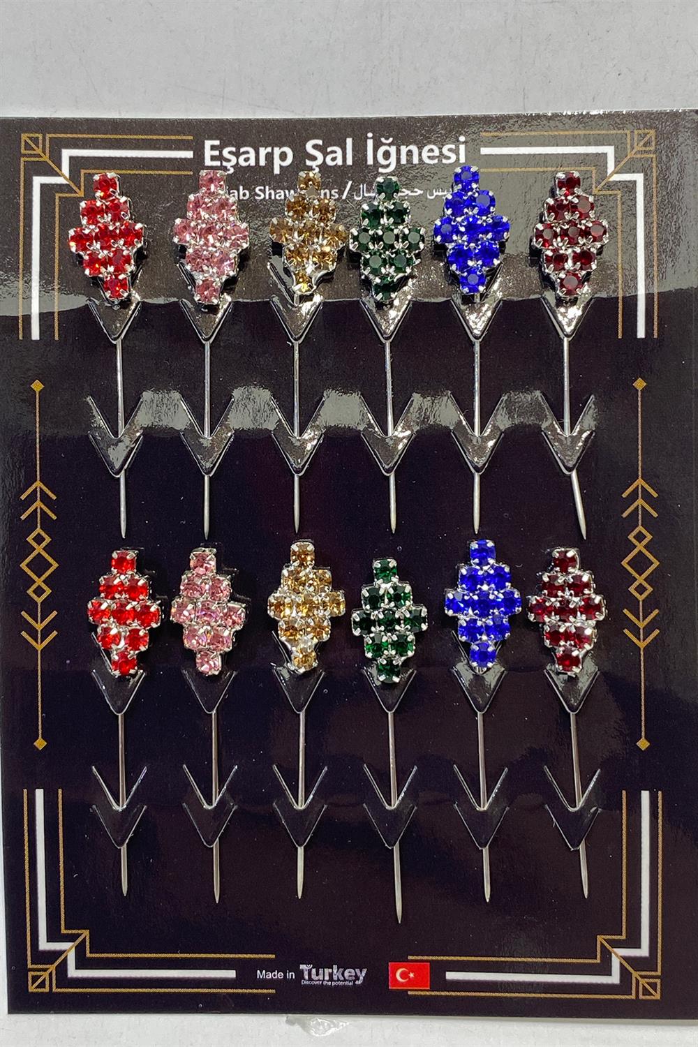 Eşarp İğnesi Klispsi 12 Adet