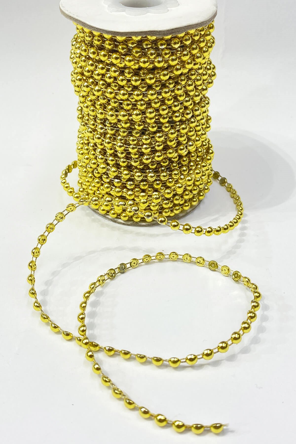 Gold Plastik Şerit Yarım İnci 4 mm 10 mt