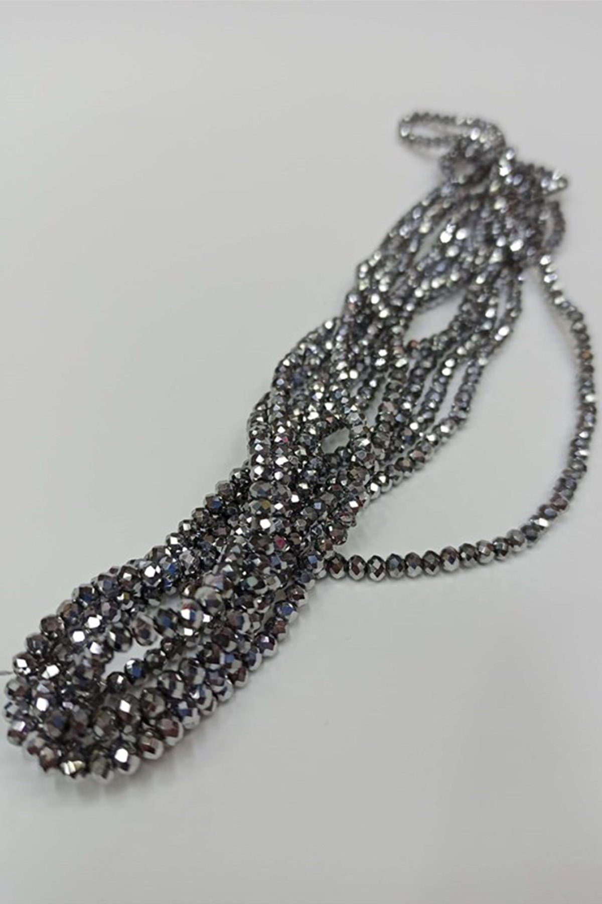 Gri Gümüş Kristal Boncuk 4 mm