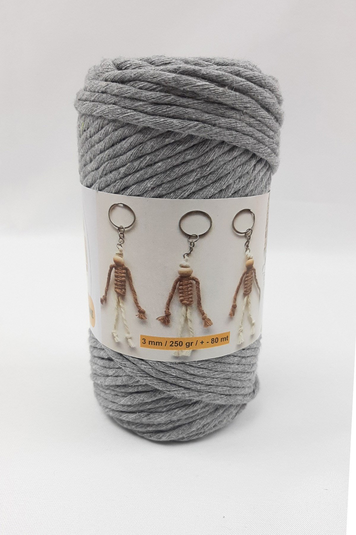 Gri İnce Büklüm Makrome