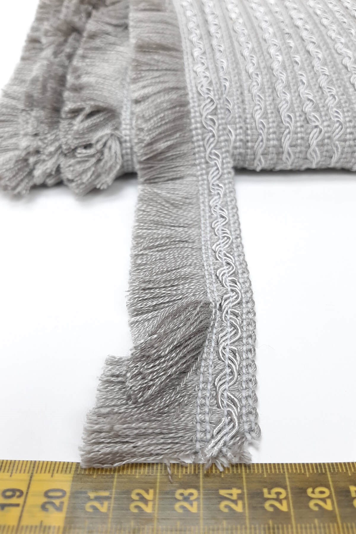 Gri İp Püskül Saçak Şerit 5 cm