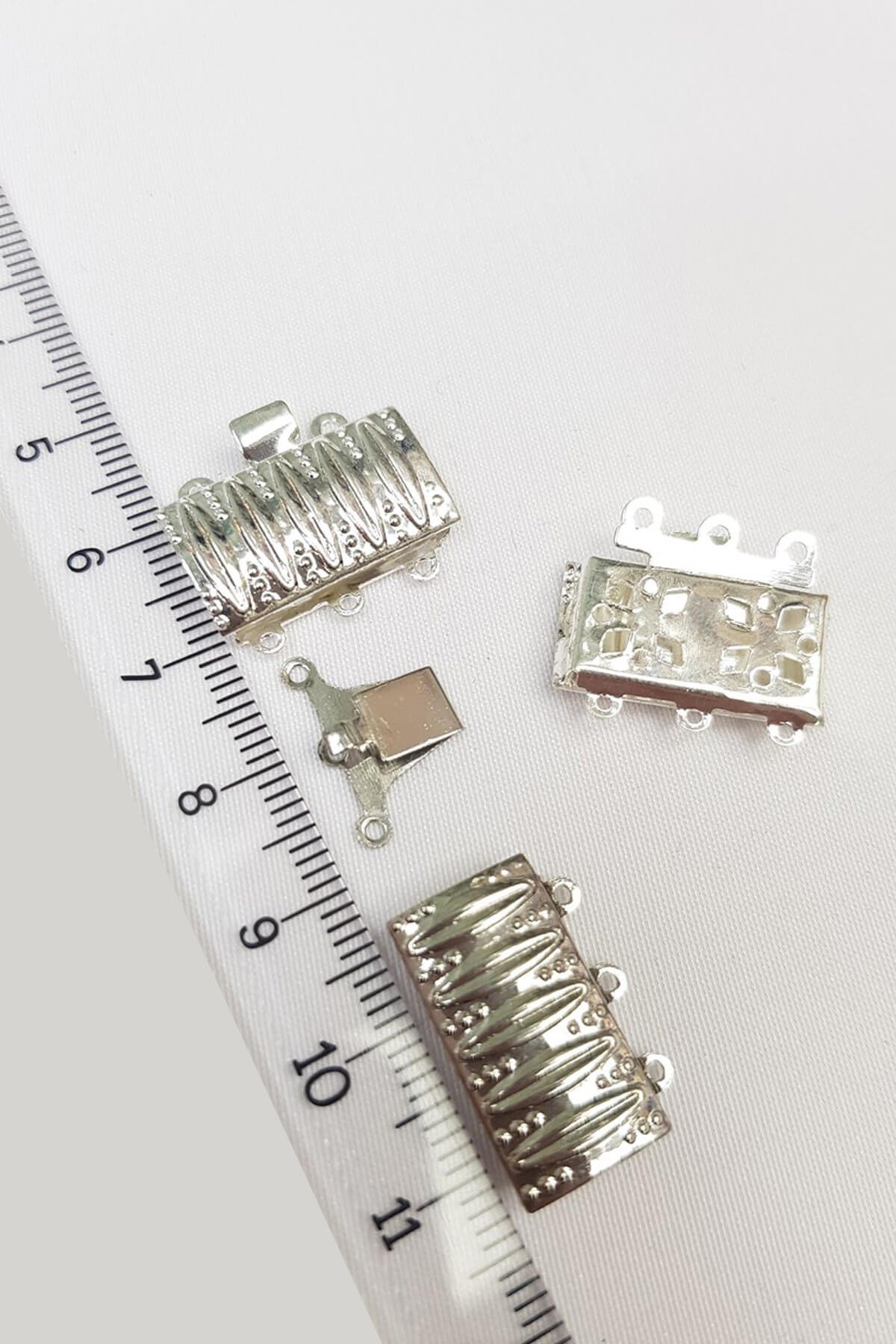 Gümüş Geniş Bileklik ve Kolye Klipsi