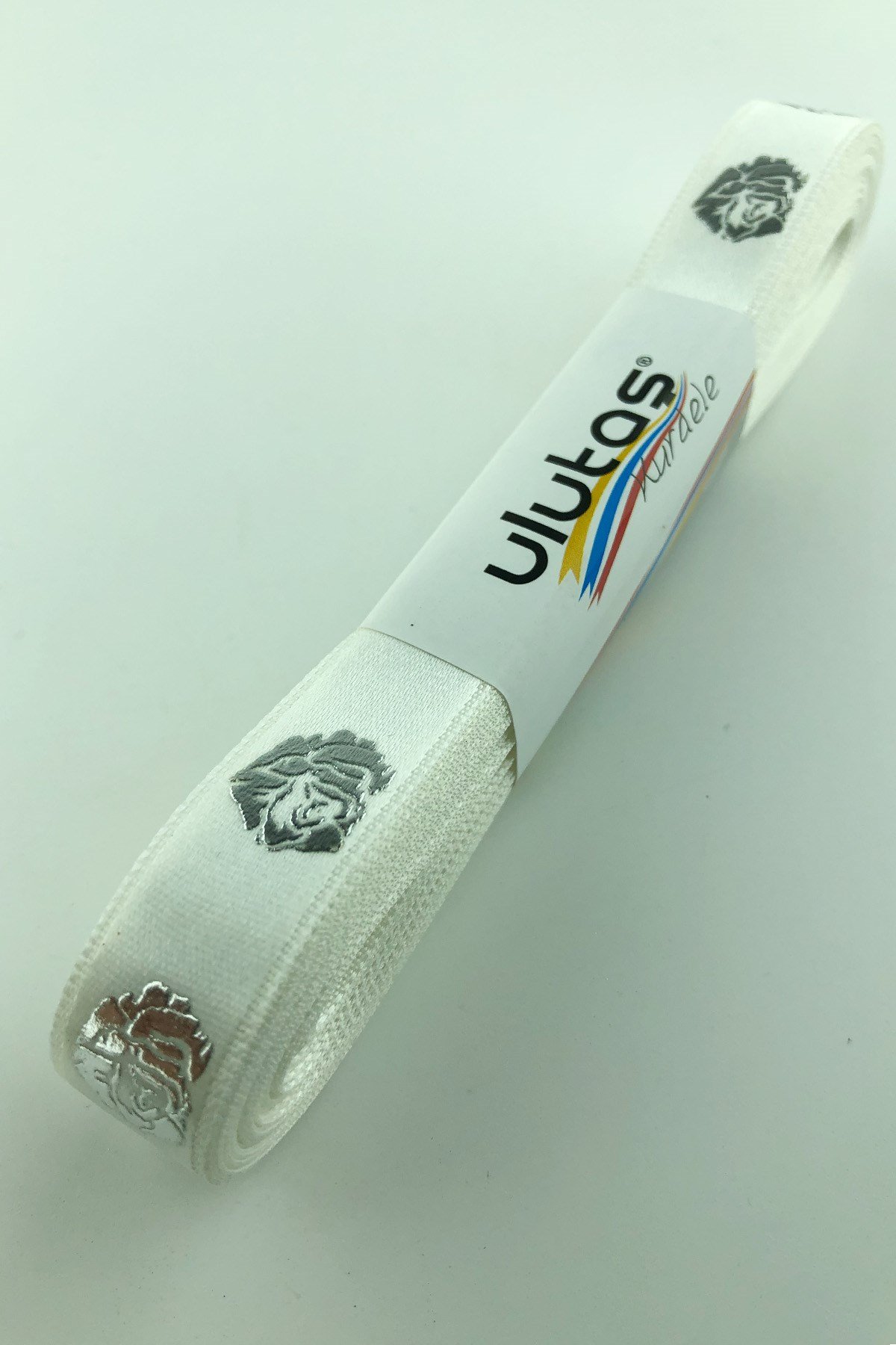Gümüş Gül Varak Baskılı Saten Kurdele 1,5 cm