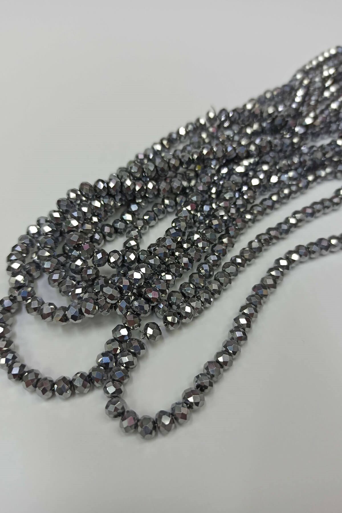 Gümüş Kristal Boncuk 6 mm