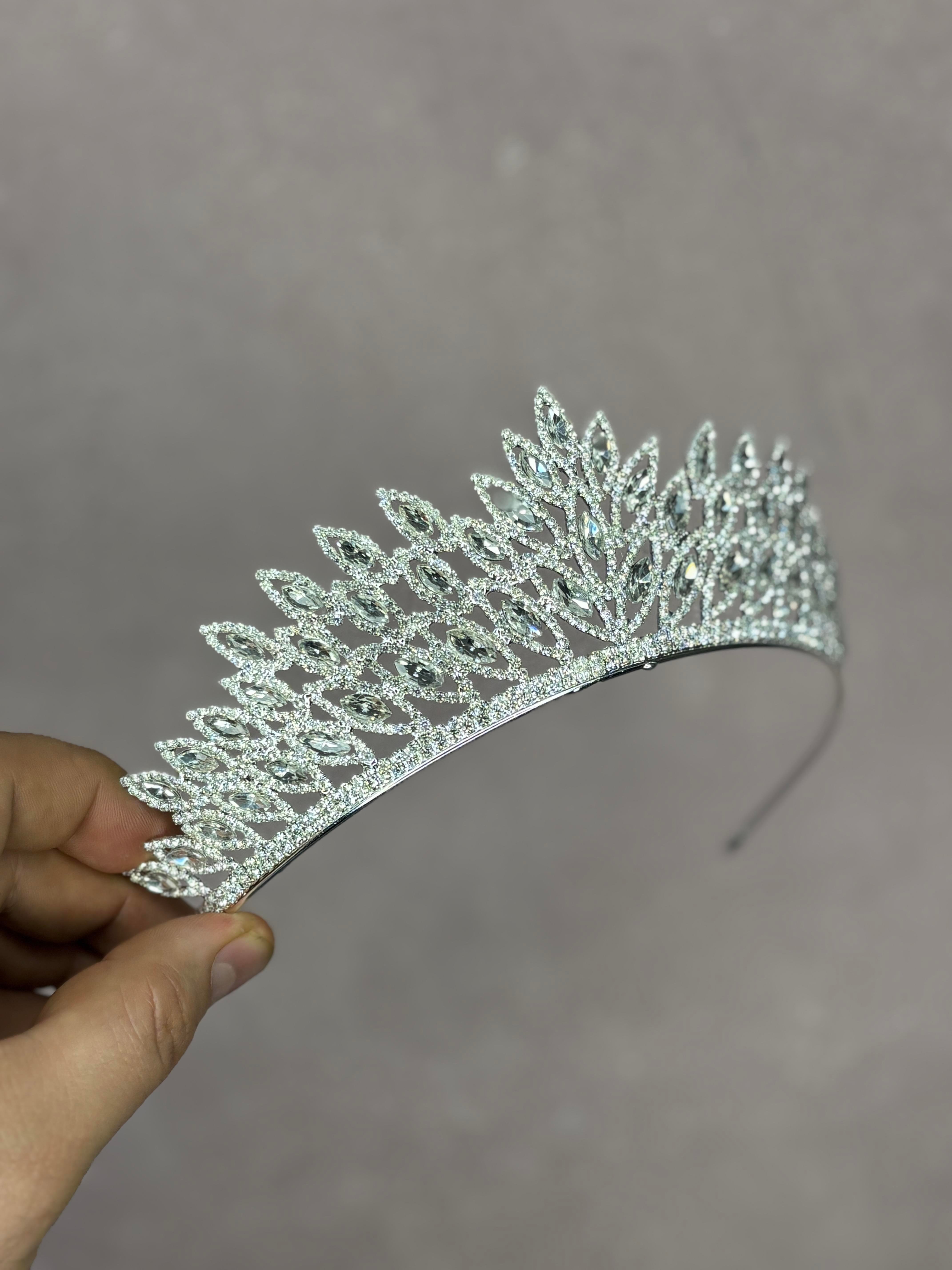 Gümüş Rengi Beria Gelin Kına Tacı