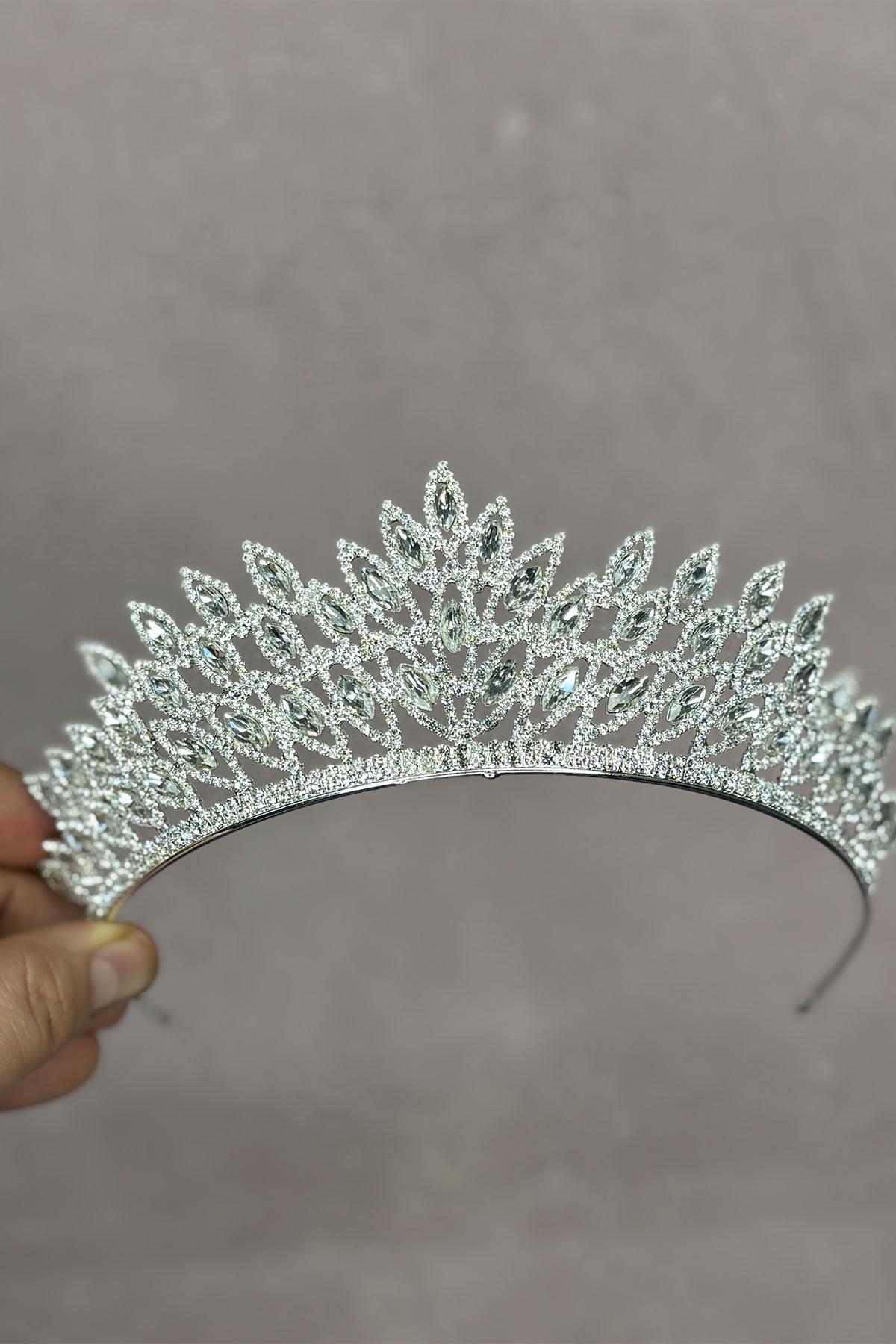 Gümüş Rengi Beria Gelin Kına Tacı