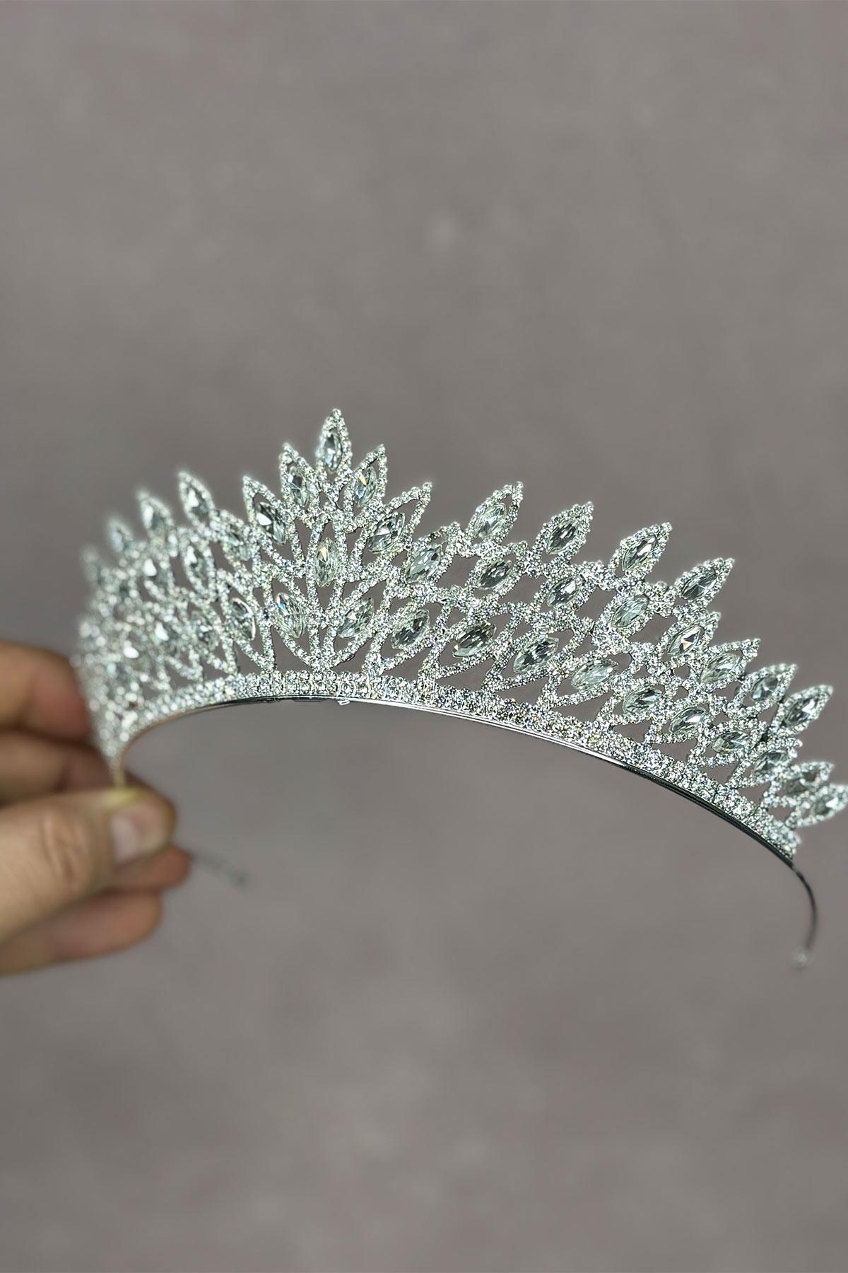 Gümüş Rengi Beria Gelin Kına Tacı