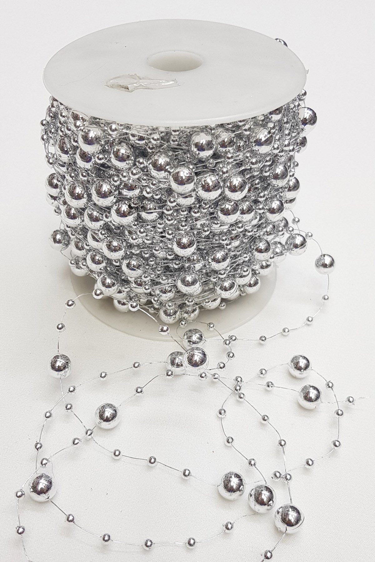 Gümüş Rengi Saçaklı Misinalı İnci