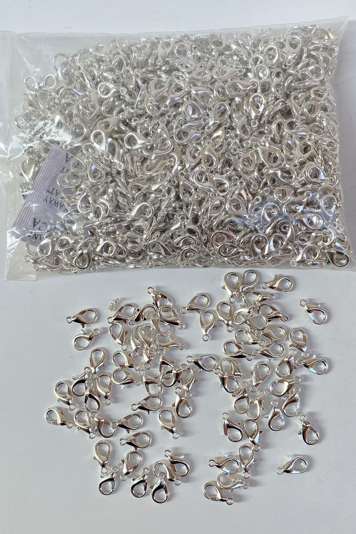 Gümüş Renk Papagan Klips 50 Adet