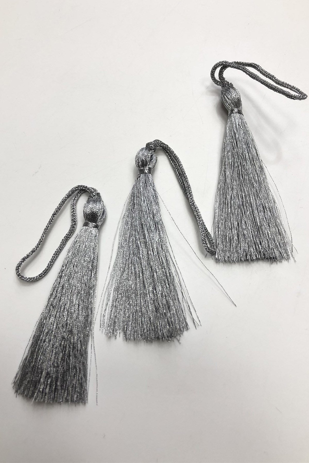 Gümüş Simli Tekli Püskül 7 cm (10 adet)