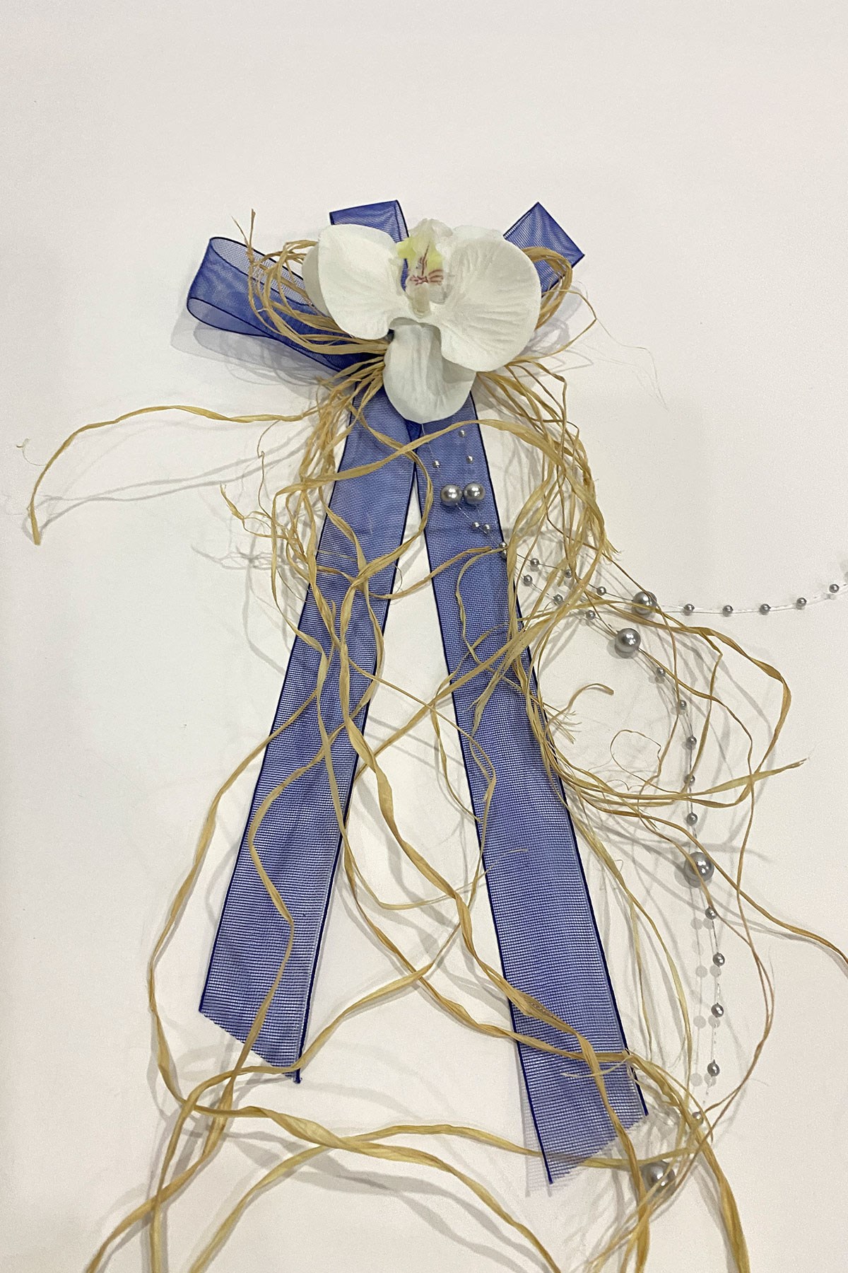 Hasırlı Orkideli Bavul Süsü Bohça Süsü 3 Adet