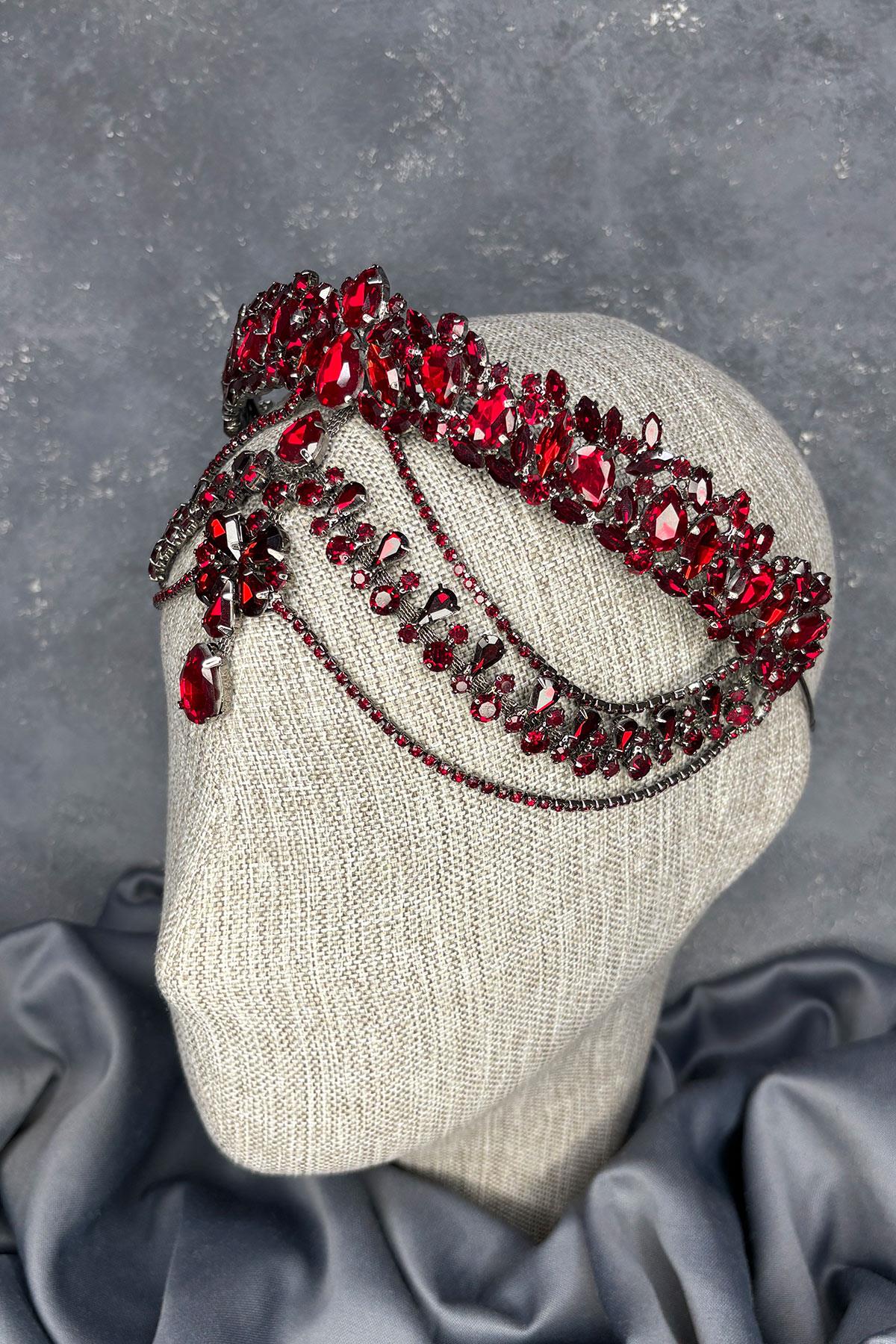 Hera Alınlık Sallantılı Gelin Kına Tacı Saç Aksesuarı