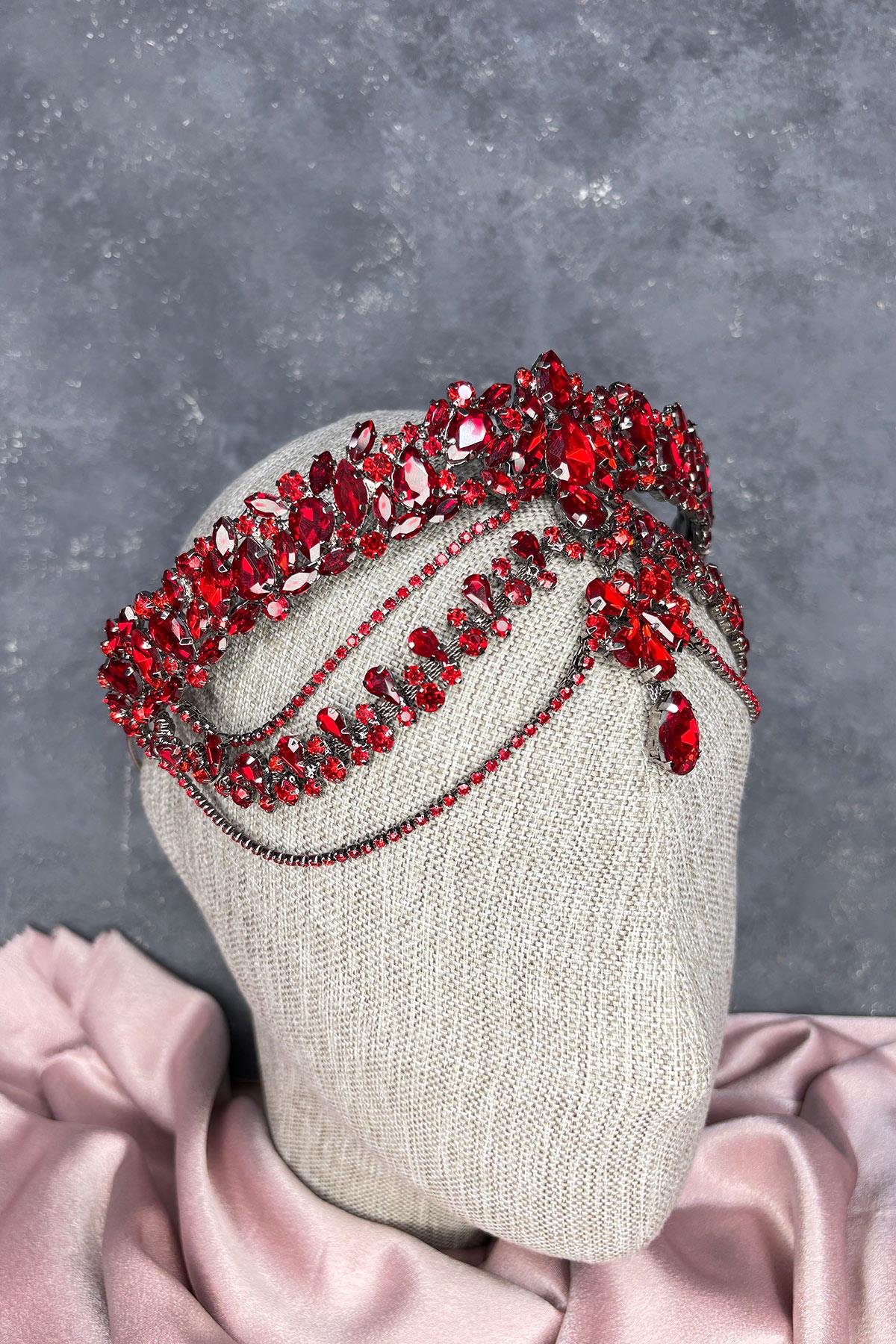 Hera Alınlık Sallantılı Gelin Kına Tacı Saç Aksesuarı