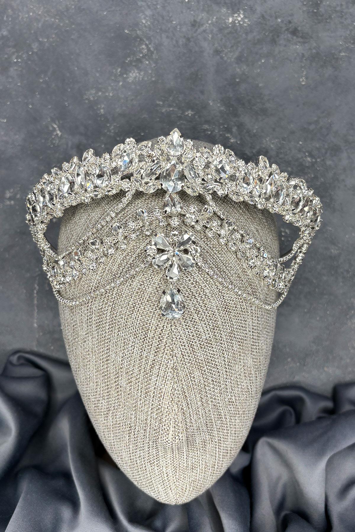 Hera Alınlık Sallantılı Gelin Kına Tacı Saç Aksesuarı