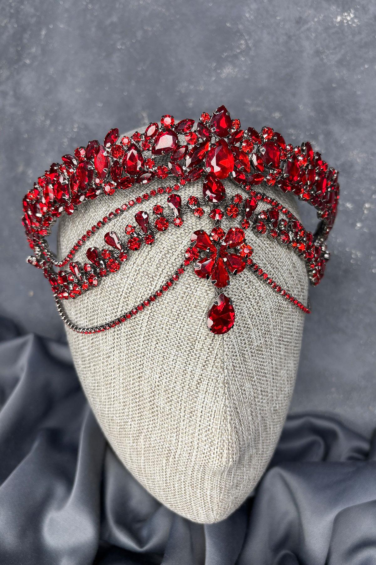 Hera Alınlık Sallantılı Gelin Kına Tacı Saç Aksesuarı