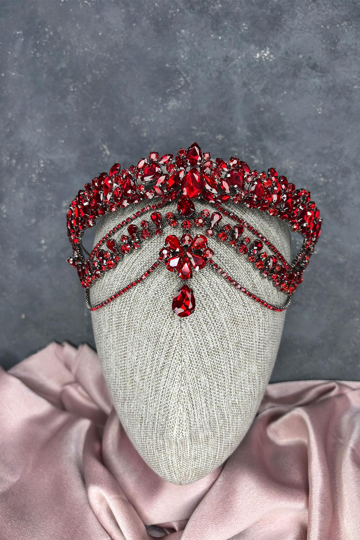 Hera Alınlık Sallantılı Gelin Kına Tacı Saç Aksesuarı