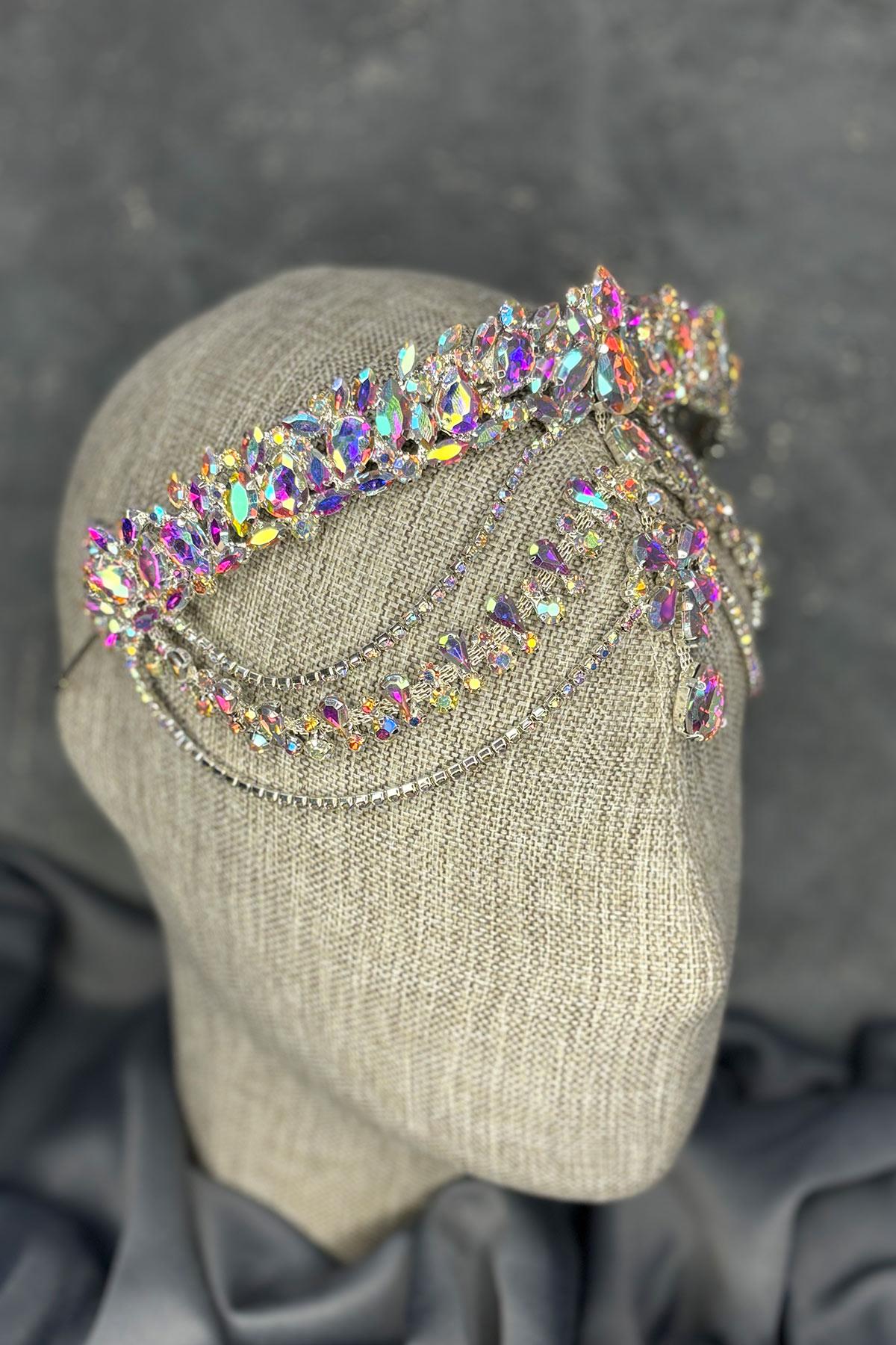 Hera Alınlık Sallantılı Gelin Kına Tacı Saç Aksesuarı