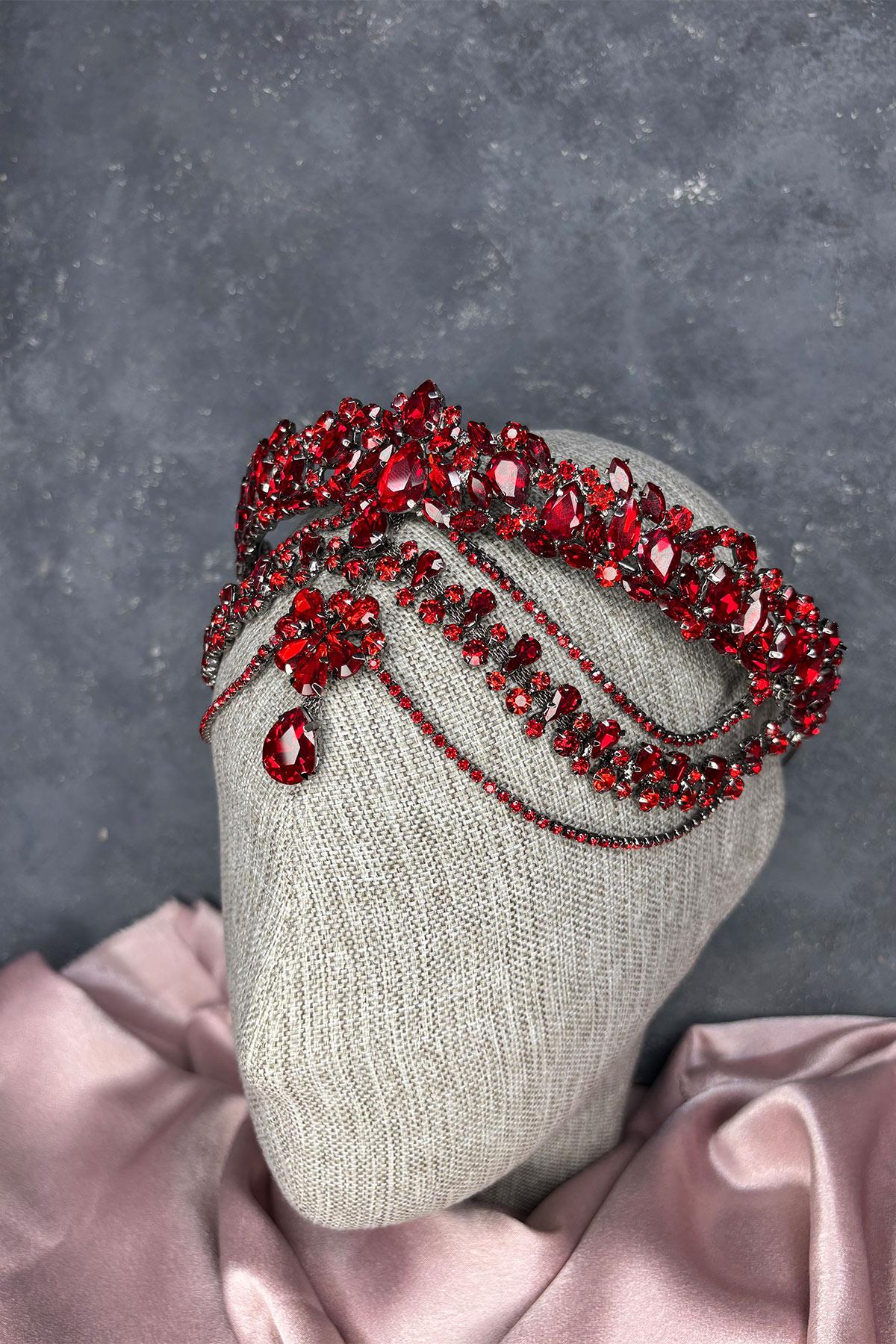 Hera Alınlık Sallantılı Gelin Kına Tacı Saç Aksesuarı