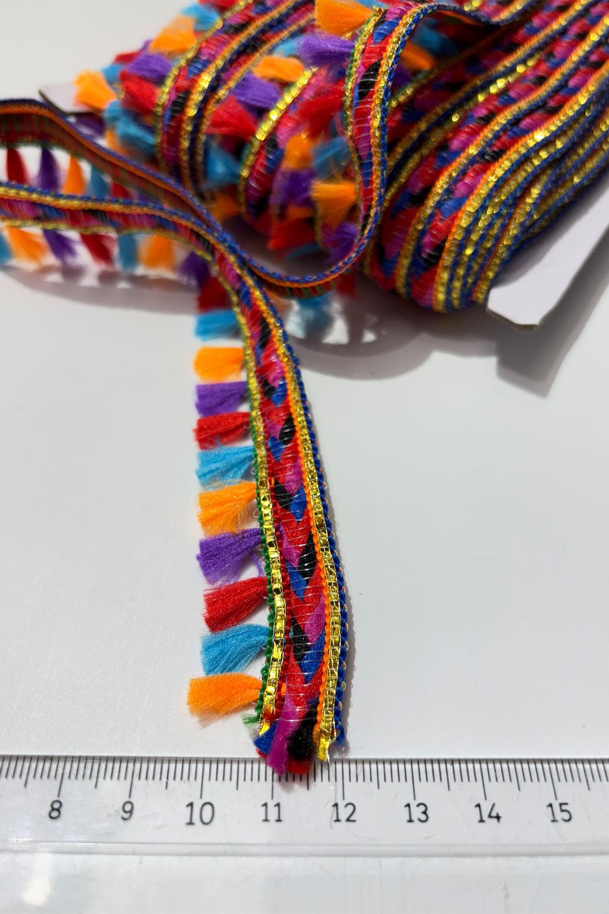 İnce Küçük Püsküllü Dekoratif Şerit Antik Aplik