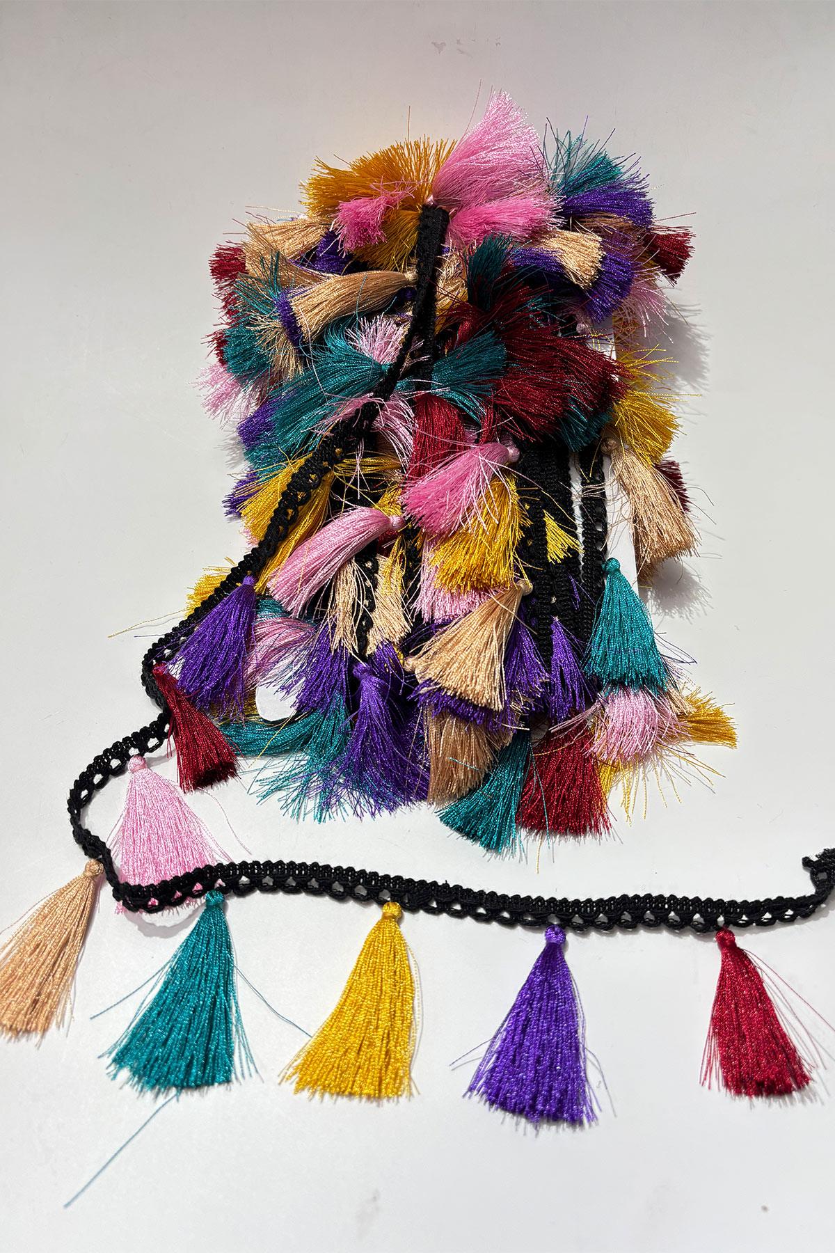 İnce Püsküllü Saçak Dekoratif Şerit