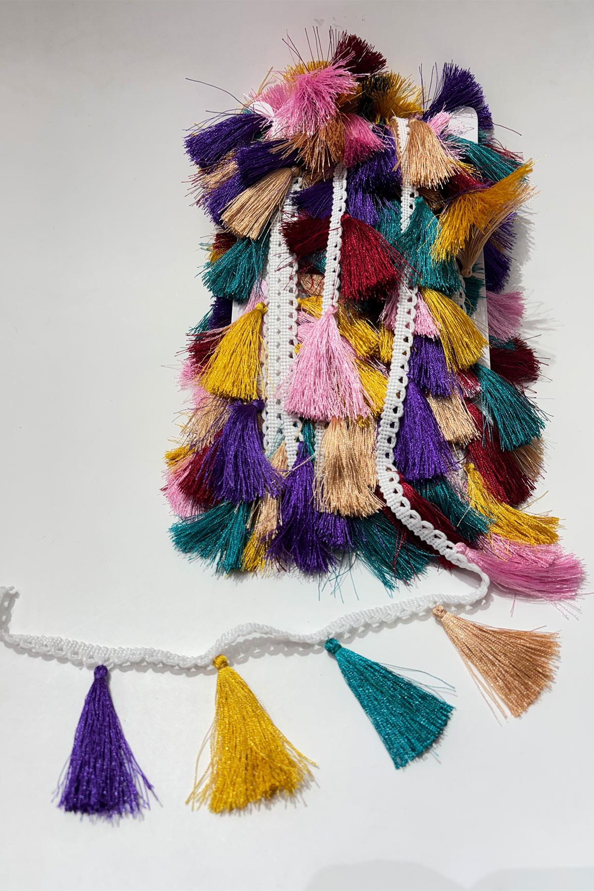 İnce Püsküllü Saçak Dekoratif Şerit