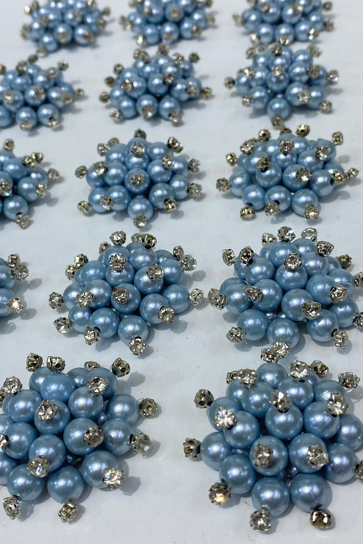 İnci Boncuklu Taşlı Broş