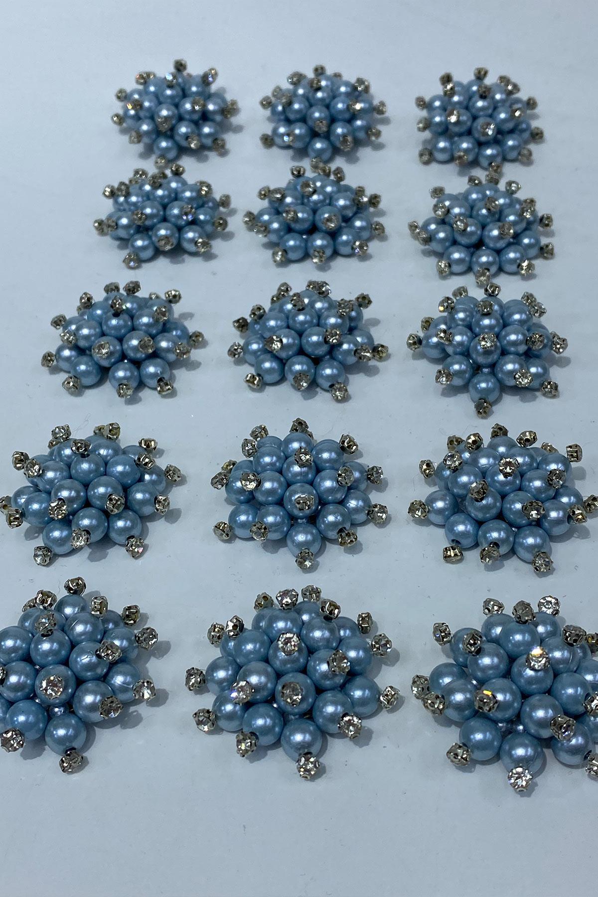 İnci Boncuklu Taşlı Broş