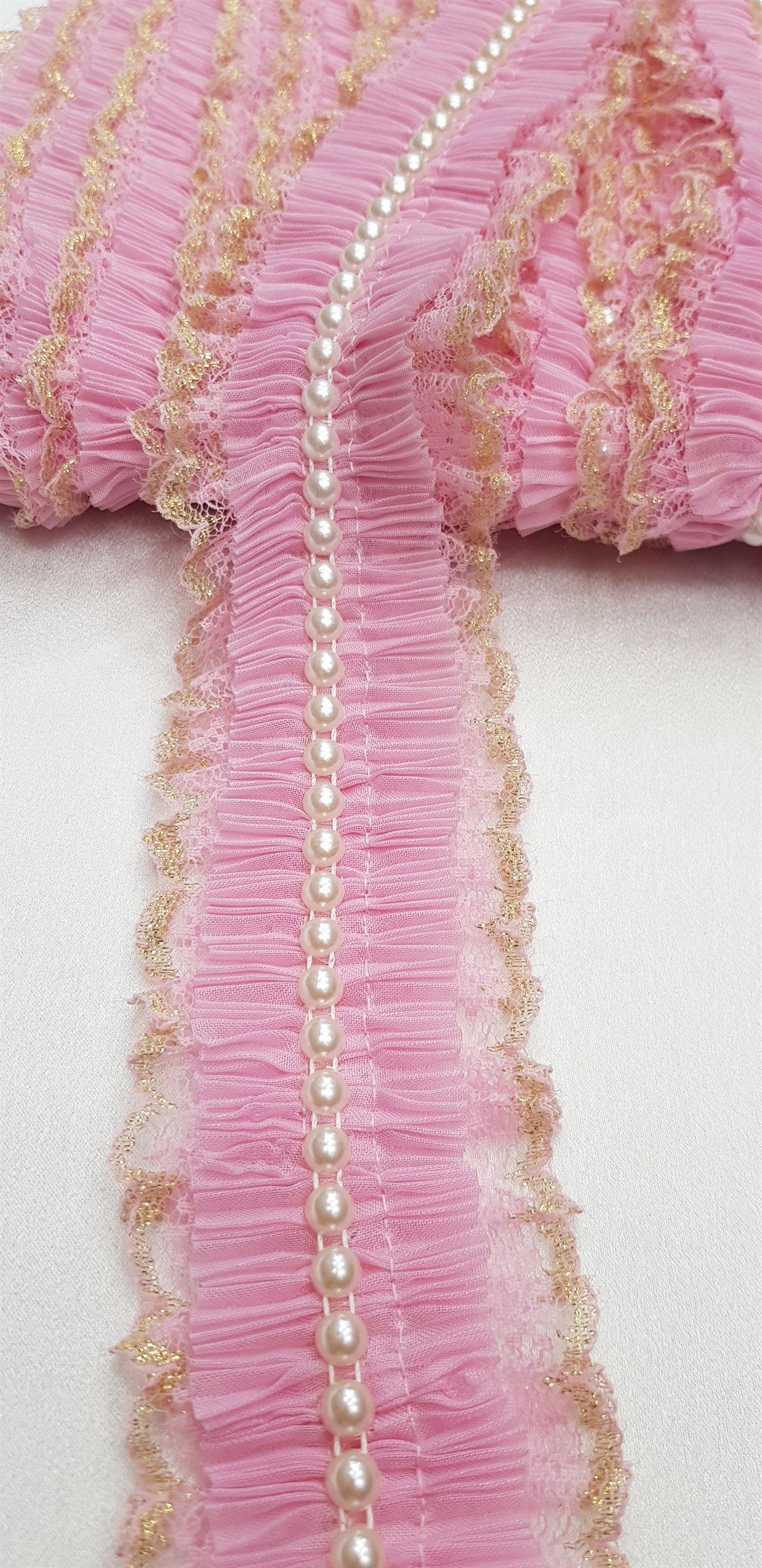 İncili Dantelli Fırfır 3- 4 cm