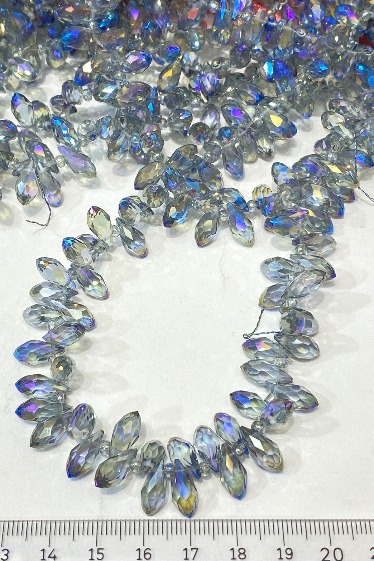 İndigo Mavi Damla Kristal Boncuk