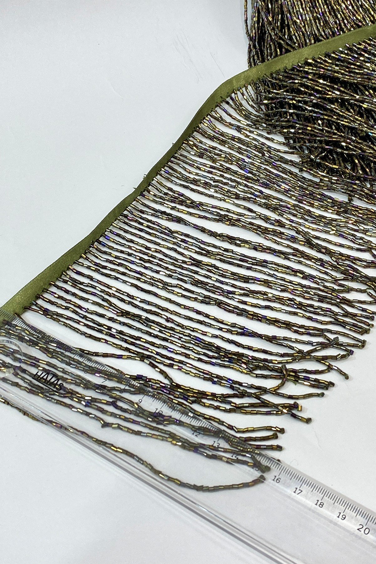 Janjanlı Antrasit Boncuklu 15 cm Saçak Püskül