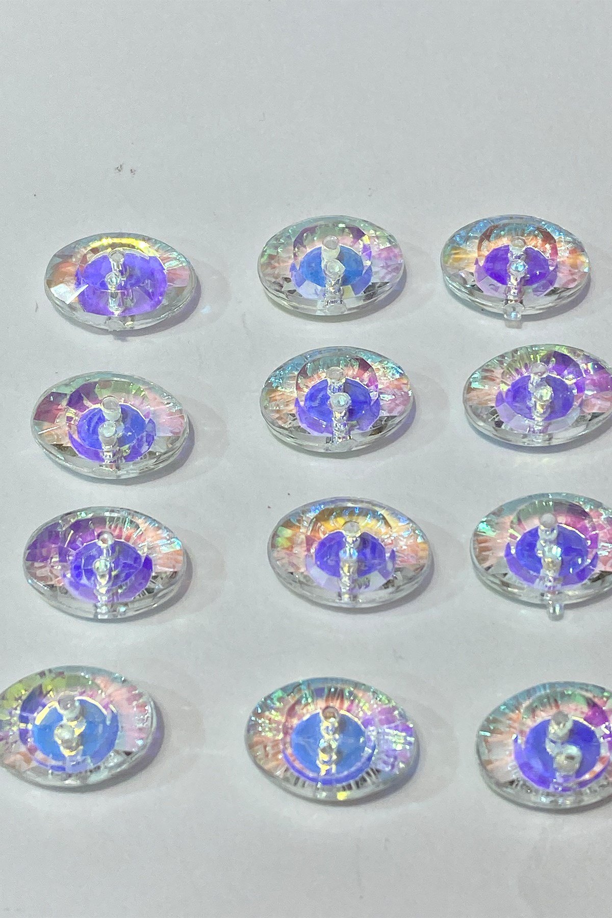 Janjanlı Ortadan Delikli Oval Düğme 10 Adet