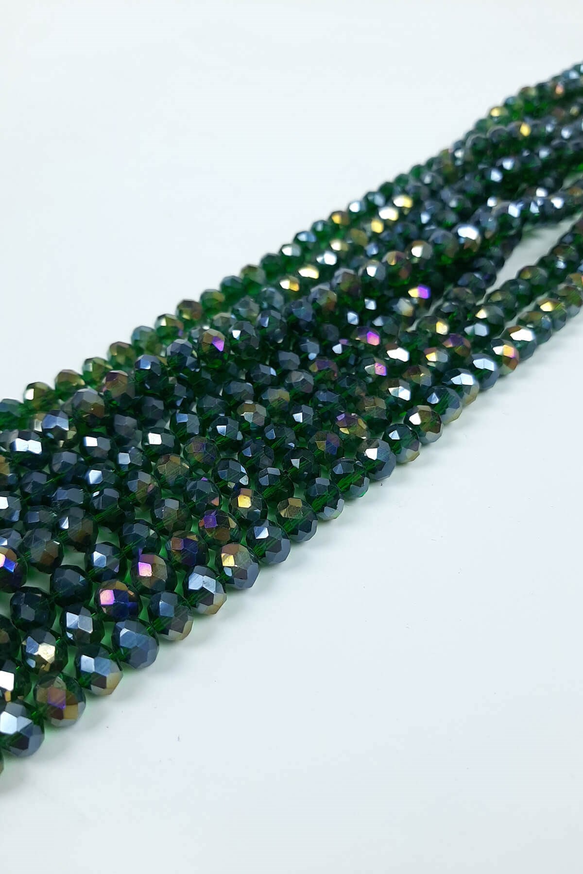 Janjanlı Yeşil Kristal Boncuk 8 mm