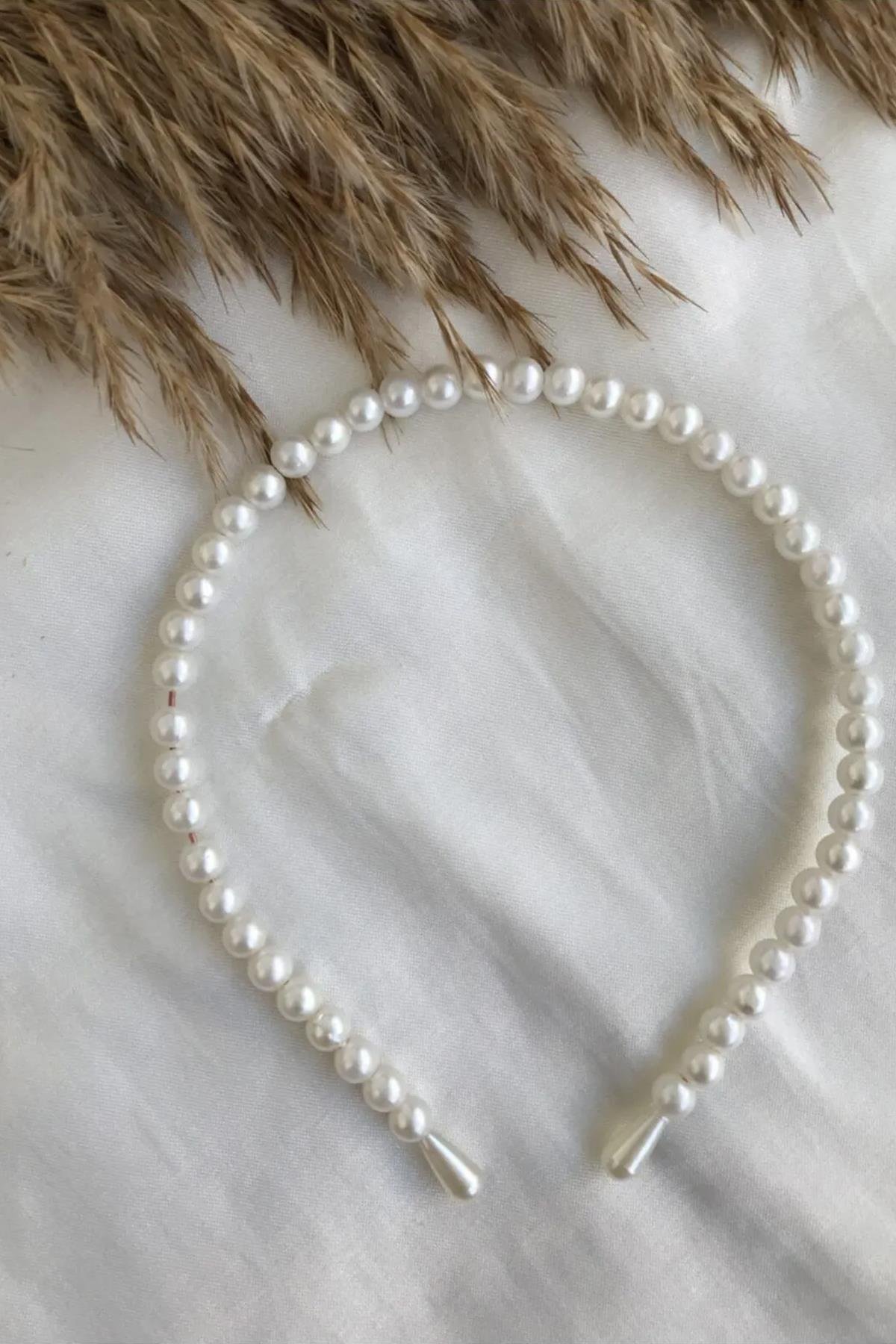 Kadın Beyaz Inci Taç
