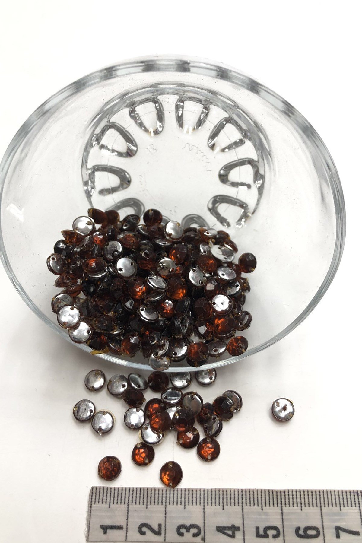 Kahve Yuvarlak Plastik Dikme Taş 20 gr