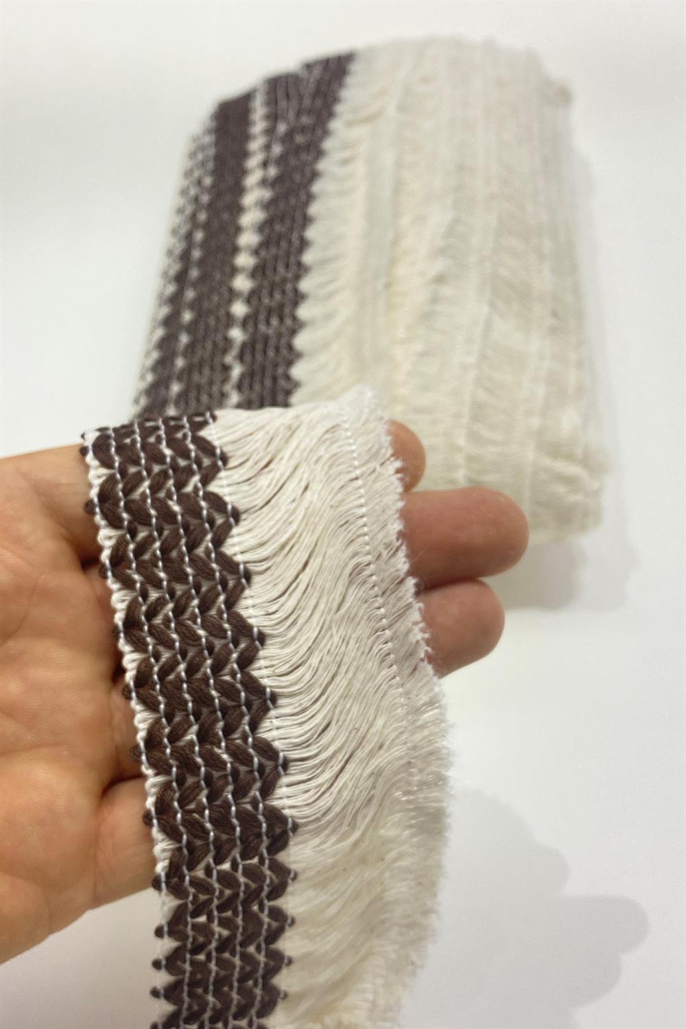 Kahverengi Pamuk Püskül Saçak