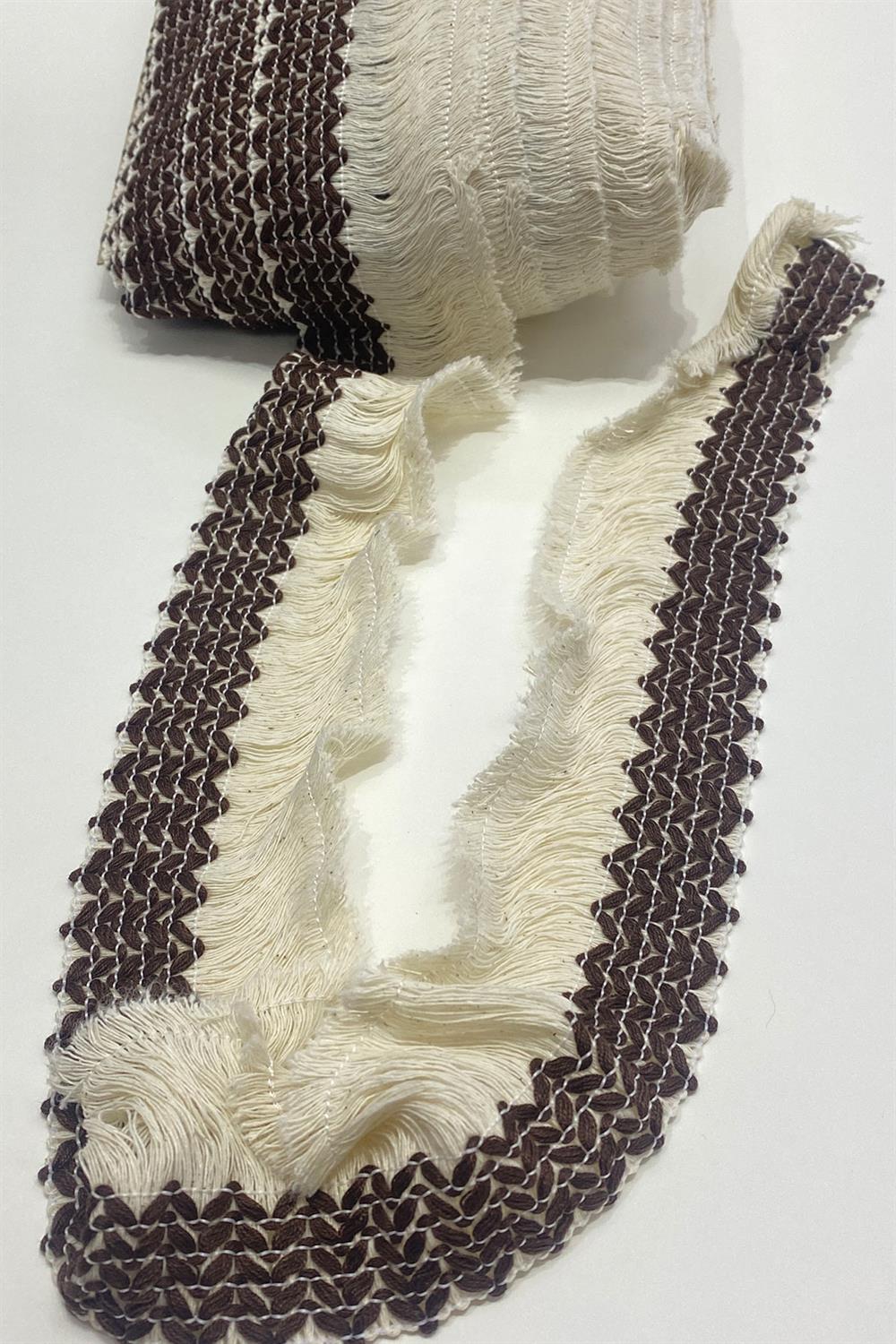 Kahverengi Pamuk Püskül Saçak