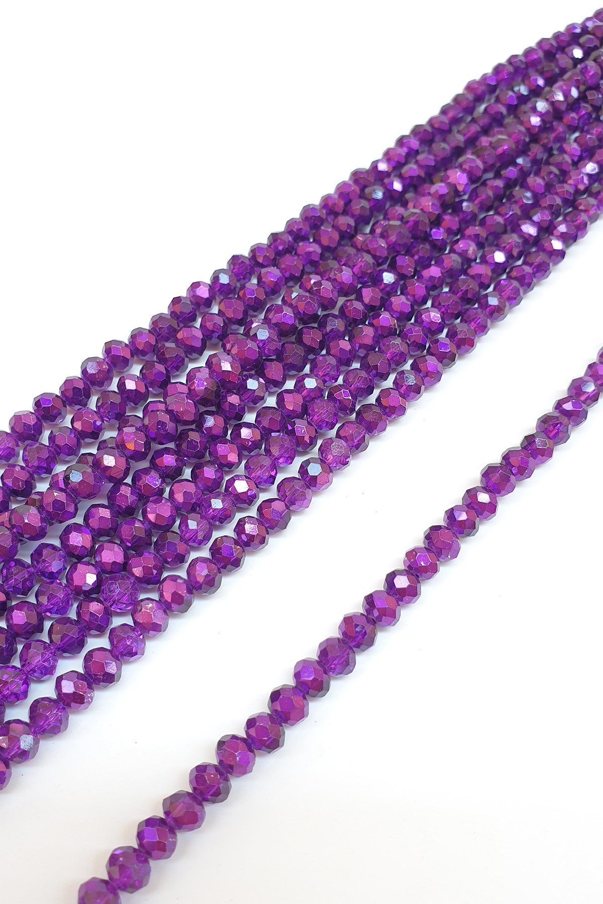 Kaplama Mor Kristal Boncuk 6 Mm