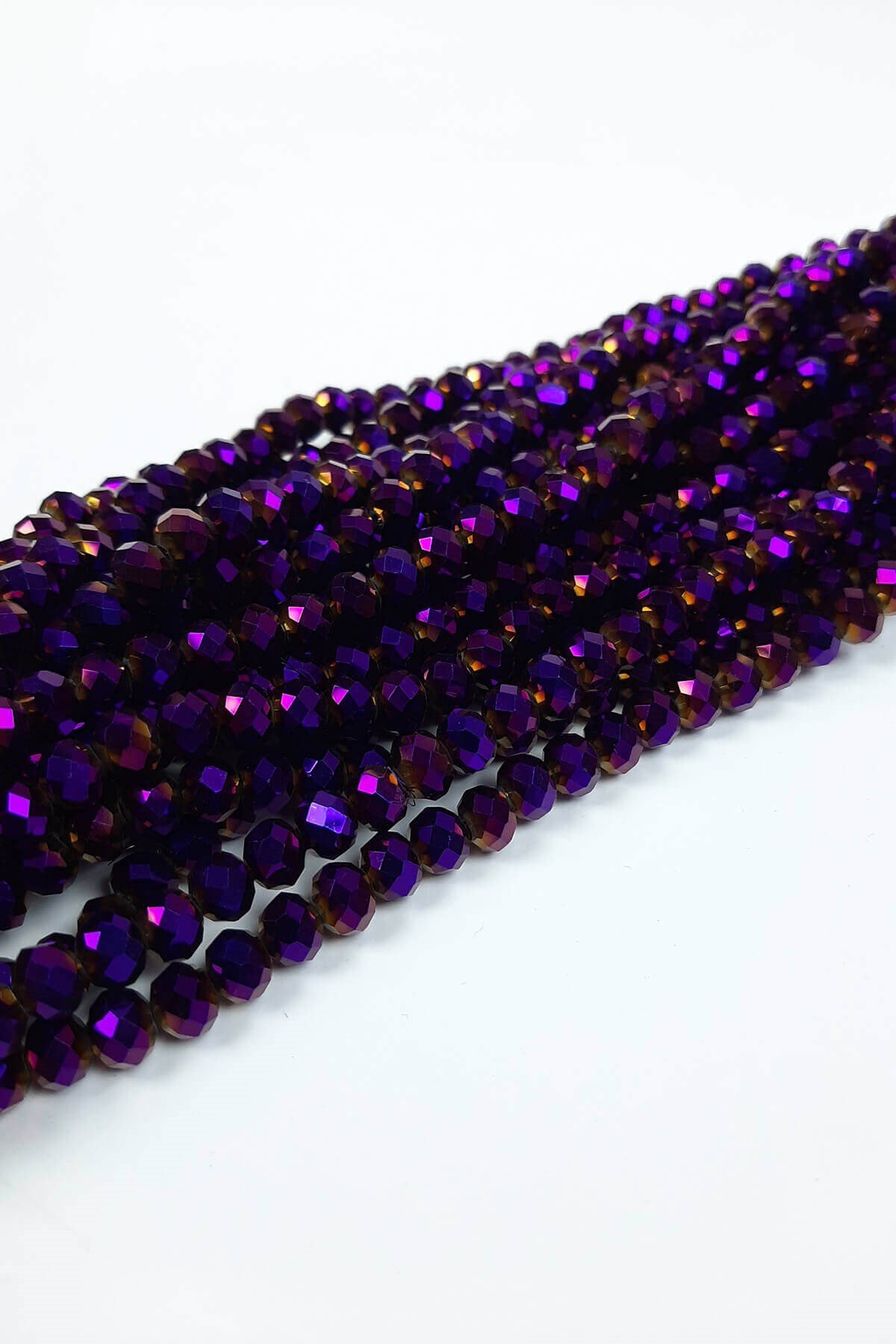 Kaplama Mor Kristal Boncuk 8 mm