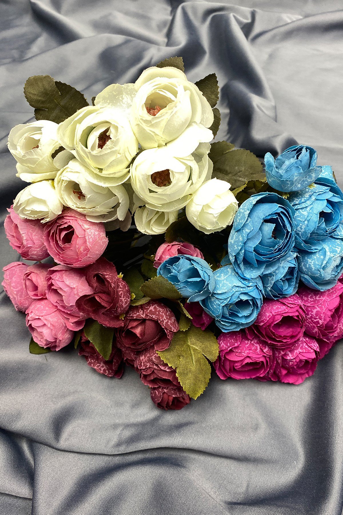 Karışık Şakayık Yapay Gül Çiçek Demeti 5 Adet