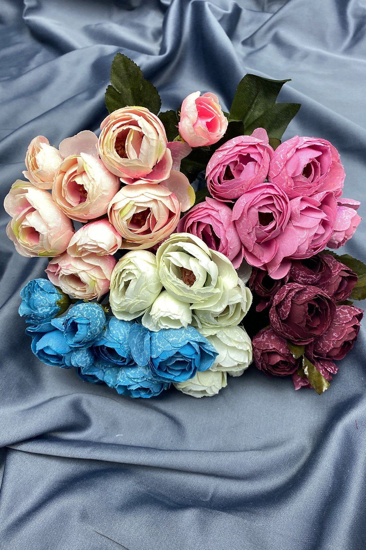 Karışık Şakayık Yapay Gül Çiçek Demeti 5 Adet