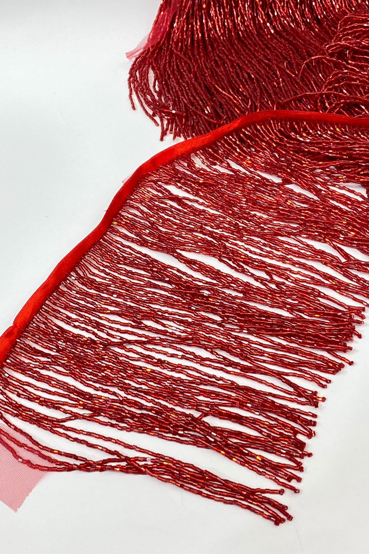 Kırmızı Boncuklu 15 cm Saçak Püskül