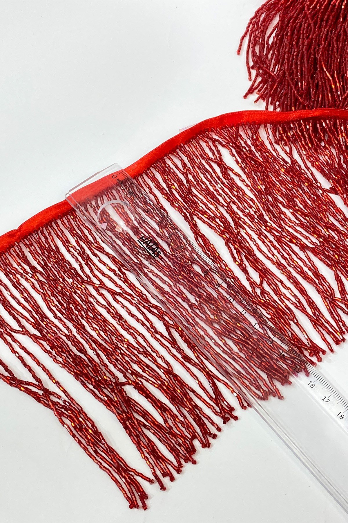 Kırmızı Boncuklu 15 cm Saçak Püskül