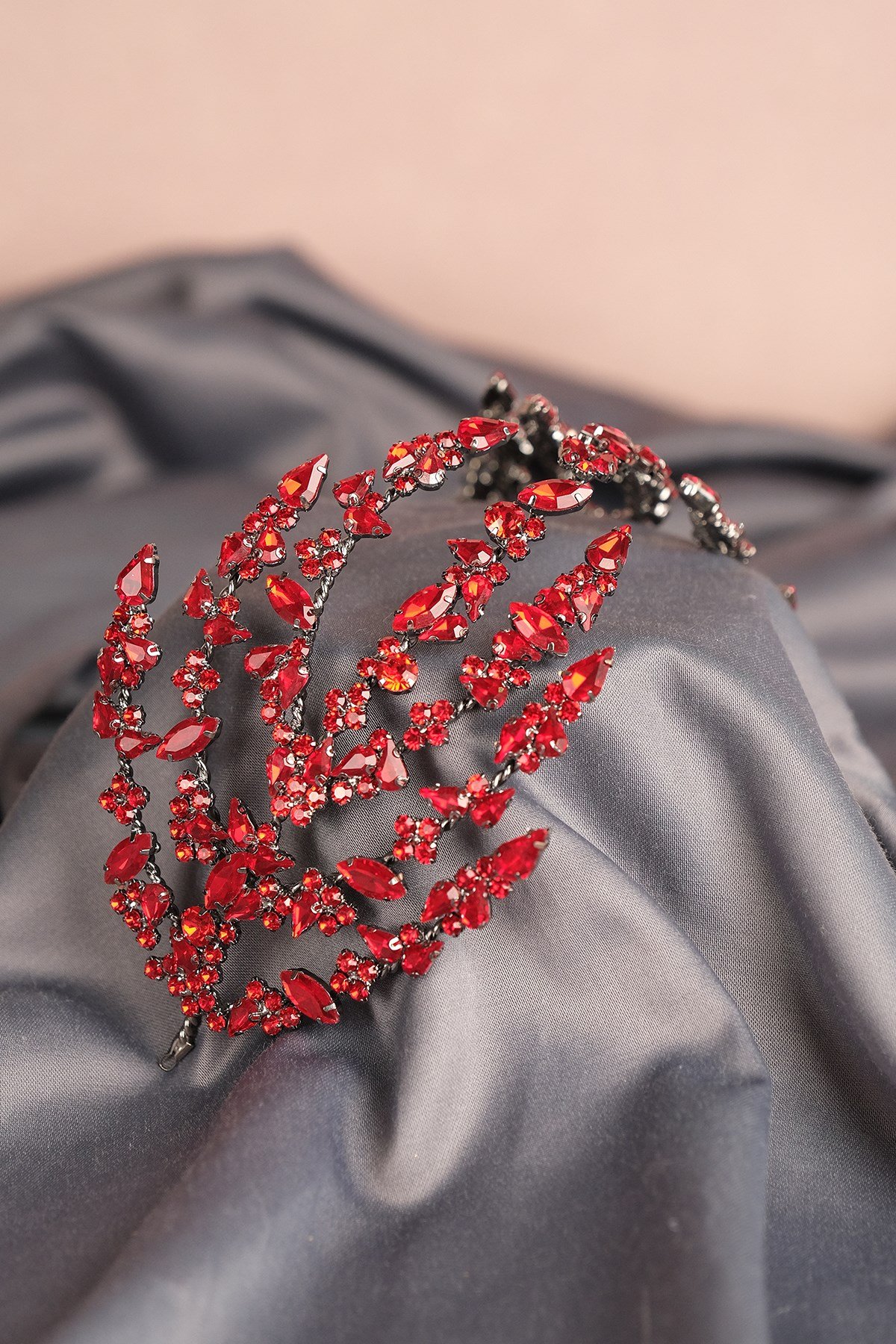 Red Double Sided Helen Hair Accessory Bridal Crown